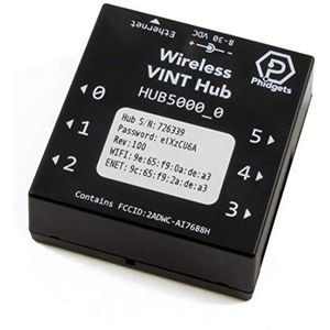 Phidgets HUB5000_0 Draadloze Vint Hub met 6 poorten voor Ethernet en WiFi-netwerk