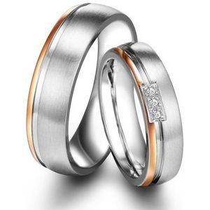 Trilani - Ring aus Edelstahl in Silber und Roségold mit Zirkonia Ringe 1 ct Damen (32.99 € / 1 ct)
