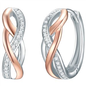 Rafaela Donata - Creolen Sterling Silber Zirkonia in Silber/Roségold 1 ct Damen (53.99 € / 1 ct)