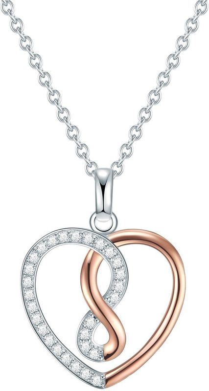 Rafaela - Donata - Halsketting - Zilver/Roségoud - Endless - 42 cm