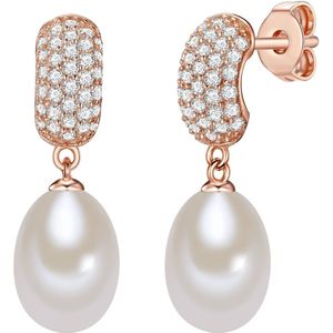 Valero Pearls Oorbellen  rose-goud / transparant / parelwit