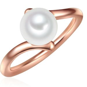 Valero Pearls - Dames Ring - 925 Zilver - Roségoud - Zoetwater Parel