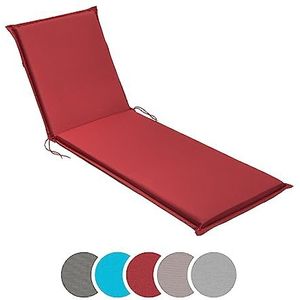 sleepling Tuinligstoel, bekleding, zonnebed, strandstoel, ligkussen, made in EU, Ökotex, hoekbanden en instelband, overtrek van de kussens afneembaar, 190 x 58 x 6 cm, rood