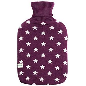 Premium Kruik 2 liter met fijn gebreide hoes in stervormig bedflesje met hoesje, vervaardigd volgens BS 1970:2012 (Paars)