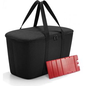 Coolerbag met koelelement - geÃ¯soleerde koeltas, opvouwbaar, robuust, met ritssluiting - 44,5 x 24,5 x 25 cm, volume: 20 l - exclusieve set, zwart