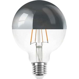 Ledmaxx LED kopspiegellamp zilver G95 6W 680lm 2200K Niet-Dimbaar Ø9.5cm | E27 | Zeer Warm Wit | 6 watt | 20.000 Branduren