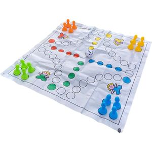 Alldoro Ludo XXL - Ludo – Jumbo speelset met opbergtas – Speelklassieker voor binnen en buiten – 150x150cm