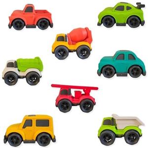 alldoro 69652 Speelgoedauto's, set van 8 stuks, 10,5 x 6,5 x 7 cm, kleurrijk, van kunststof tarwestro-mengsel, milieuvriendelijk