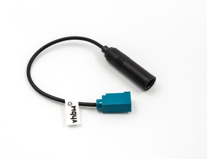 Fakra Z (v) - DIN (v) auto antenne adapter kabel - RG174 - 50 Ohm / zwart - 0,15 meter