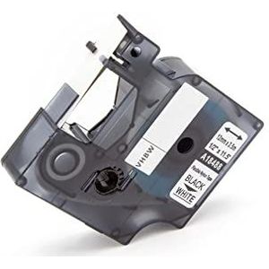 vhbw Tape cassette compatibel met Dymo Rhino 4200, 5000, 5200, 6000, 1000, 3000 labelprinters, 12 mm, zwart op wit, nylon