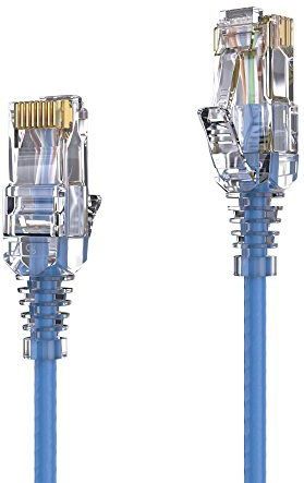 PureLink MC1504-005 CAT6 Netzwerkkabel UTP (10/100/1000 Mbit/s), extra dünn mit 2X RJ45 Stecker, Patchkabel für Switch, Modem, Router, Patchpanels, Patchfelder, 1-er Set, 0,50m, blau
