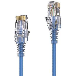 PureLink MC1504-015 CAT6 netwerkkabel UTP (10/100/1000 Mbit/s), extra dun met 2 x RJ45-stekker, patchkabel voor switch, modem, router, patchpanelen, patchvelden, 1-delige set, 1,50m, blauw