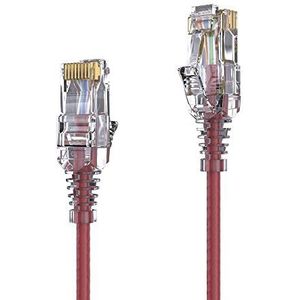 PureLink MC1505-005 CAT6 netwerkkabel UTP (10/100/1000 Mbit/s), extra dun met 2 x RJ45-stekkers, patchkabel voor switch, modem, router, patchpanelen, set van 1, 0,50 m, rood