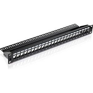 Purelink Premium - Leeg Keystone Patch Panel - Zwart, RAL 9005 - 1U - 48,3 cm (19"), Server accessoires, Zwart