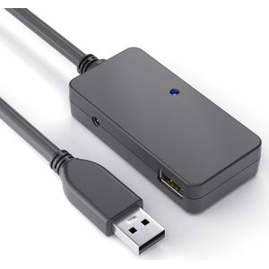 PureLink DS3200-050 USB 3.1 Gen.1 actieve verlenging met 4-poorts USB hub (USB-A stekker op hub 4x USB-A aansluiting), incl. EU voeding 5V3.5A, 5,00m, zwart