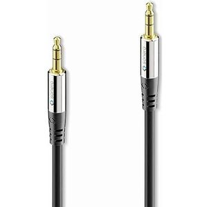 sonero® Premium 3m Aux-kabel, audio jack kabel 3,5mm, geschikt voor iPhones, iPads, smartphones, tablet-pc's, auto's en andere stereo apparaten, zwart