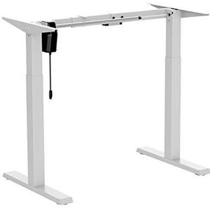 PureMounts Elektrisch in hoogte verstelbaar bureauframe, breedte instelbaar voor alle tafelbladen, 80 kg draagvermogen, zwart