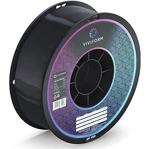 Viviform PLA+ filament voor 3D-printers, 1 kg rol, diameter: 1,75 mm +/- 0,03 mm, zwart