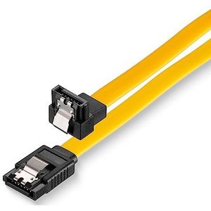 Sonero® SATA III datakabelset 6Gb/s, 2x 0,50m, hoek+4-pins naar 2x SATA, geel