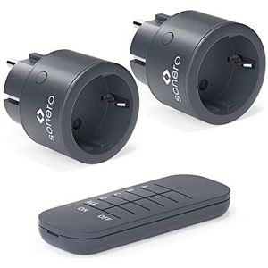 sonero set met 2300 watt draadloze stopcontacten | 2 x contactdoos voor afstandsbediening | 1 x afstandsbediening, antraciet