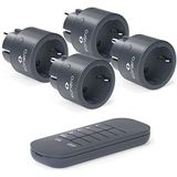 Sonero - Draadloze Stopcontacten - Antraciet - 4 x Contactdoos voor Afstandsbediening - 2300 Watt