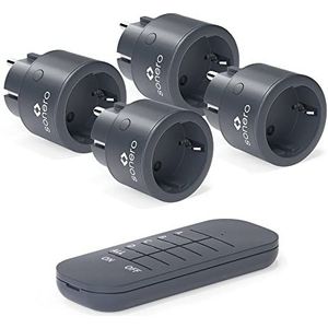 Sonero - Draadloze Stopcontacten - Antraciet - 4 x Contactdoos voor Afstandsbediening - 2300 Watt