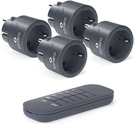 Sonero - Draadloze Stopcontacten - Antraciet - 4 x Contactdoos voor Afstandsbediening - 2300 Watt