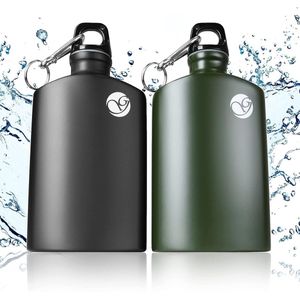 Outdoor drinkflessen van aluminium 0,5 liter, rijstflessen met karabijnhaak, lekvrij en vrij van Schadelijke stoffen