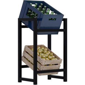 Zilveren Krattenrek Voor 6 Kratten / Bierkratten Rek 65 X 34 X 115 Cm Kratten Bewaren Bierkratten Rekjes