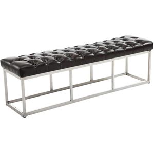 Sitzbank Amun Kunstleder Edelstahl braun 150 cm