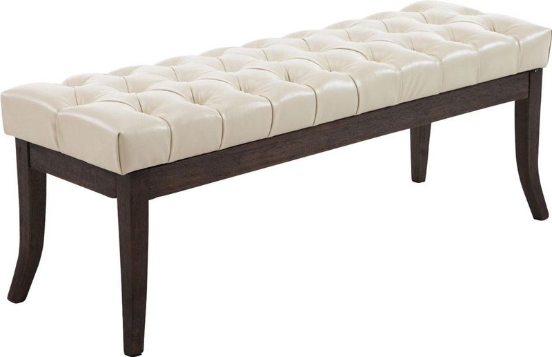 CLP Ramses Bank - Kunstleer, Kleur:creme, Maat:120 cm