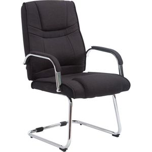 CLP Attila Eetkamerstoel - Bezoekersstoel - Met armleuning - Stof - zwart