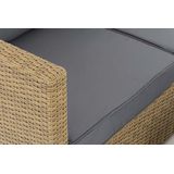 CLP Wicker poly rotan lounge Set LIBERI, Ronde rotan van 5 mm, 25 verschillende kleurencombinaties, comfortabele en praktische stoelen natura ijzerachtig grijs
