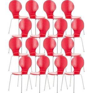 CLP Set van 16 stapelstoelen Diego rood - 152379805