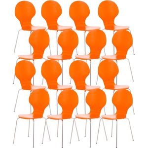 CLP Set van 16 stapelstoelen Diego oranje - 152380209
