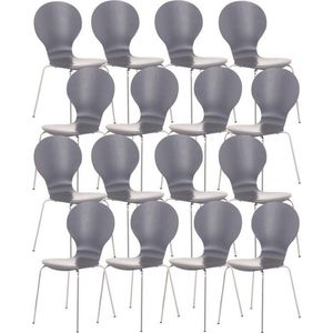 CLP Diego Set van 16 stapelstoelen grijs
