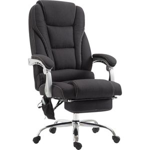 CLP Bureaustoel, Pacific stof met massagefunctie, in hoogte verstelbaar, ergonomische stoel met rust, kleur: zwart