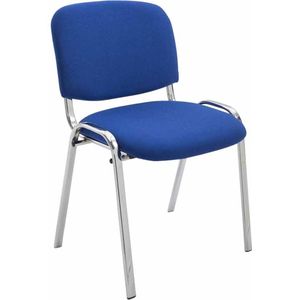 CLP Ken Eetkamerstoel Chroomoptiek - Stof blauw