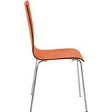 CLP Set van 4 Pepe bezoekersstoelen oranje - oranje Vervaardigd hout 152678209
