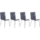 CLP Set van 4 Pepe bezoekersstoelen grijs - 152678408