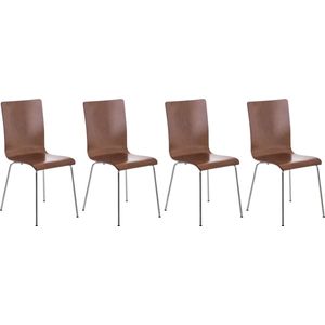 CLP Set van 4 Pepe bezoekersstoelen bruin - 152678503