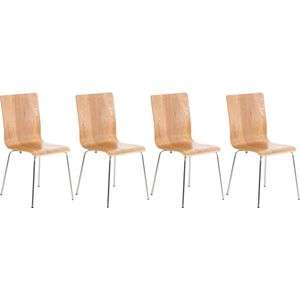 CLP Set van 4 Pepe bezoekersstoelen eik - 1526788104