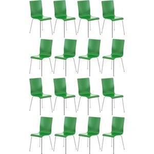CLP Pepe Set van 16 Wachtkamerstoelen - Houten zitting groen