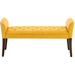 CLP Cleopatra Chaise longue - Stof, Kleur:geel, Framekleur:Antiek donker