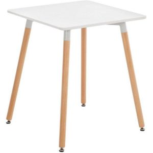 CLP Küchentisch Viborg I Esstisch Im Skandinavischen Design Für Wohnzimmer Mit MDF Tischplatte I Buchenholzgestell, Justierbare Bodenschoner