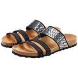 LASCANA Pantolette »Mule, Sandale, offener Schuh,«, mit Komfortkorkfußbett aus Leder und elastischen Riemchen