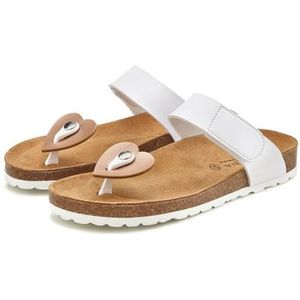 Lascana - Slippers - Antraciet - Leer - 3-delig met Afneembare Bovenstukken