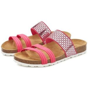 Lascana Slippers Mule, sandaal, open schoen met kurkvoetbed en elastische bandjes