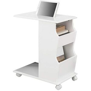 SoBuy FBT67-W Bijzettafel met gleuf voor iPad Koffietafel Laptoptafel Salontafel - Wit