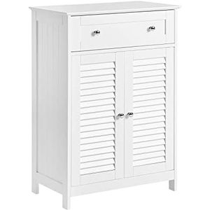 SoBuy FRG238-W Badkamer Dressoir Badkamermeubel Kolomkast Badkamerkast - MDF - Wit